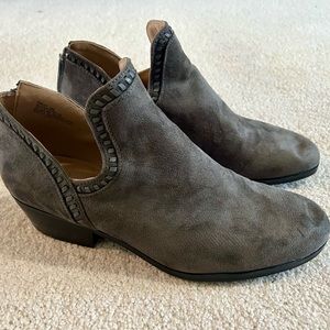 Gray suede booties